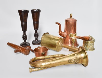 Lot 70 - A George III Copper Coffee Pot, of tapering...