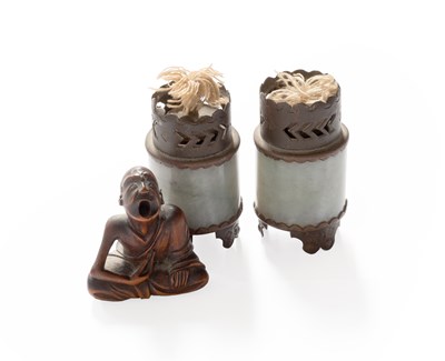 Lot 223 - A Japanese Carved Fruitwood Netsuke, Meiji...
