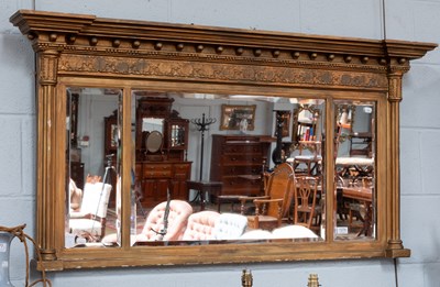 Lot 1274 - A Victorian Giltwood Three Glass Overmantel...