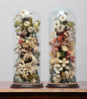 Lot 103 - A Pair of Victorian Woolwork Flower...