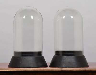 Lot 118 - Glass Domes: A Pair of Modern Glass Domes,...