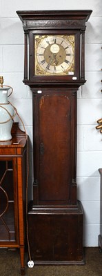 Lot 1365 - An Oak Eight Day Longcase Clock, 12" square...