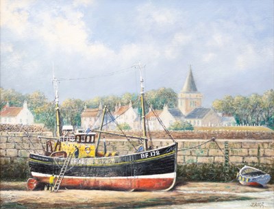 Lot 1222 - Jack Rigg (1927-2023) Fishing boats BF.178 on...