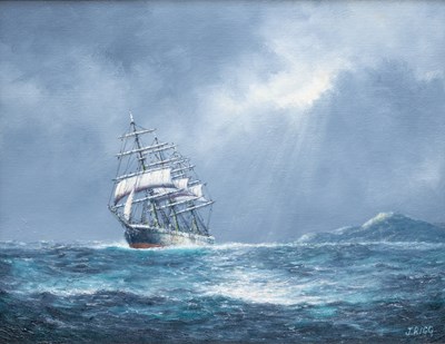 Lot 132 - Jack Rigg (1927-2023) Marinescape with masted...