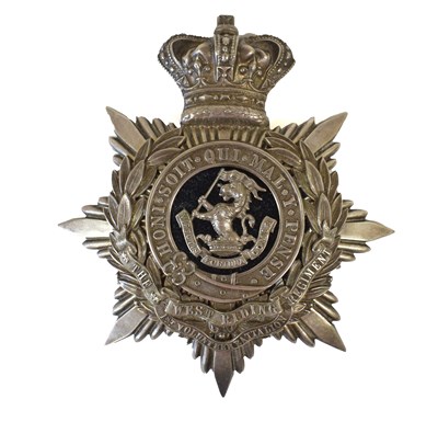 Lot 54 - A Victorian Officer's Helmet Plate to the 1st...