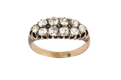 Lot 2454 - A Diamond Ring composed of two rows of old cut...