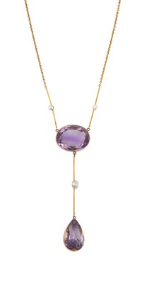Lot 2451 - An Early 20th Century Amethyst and Split Pearl...