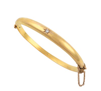 Lot 2292 - A 15 Carat Gold Diamond Bangle the yellow...