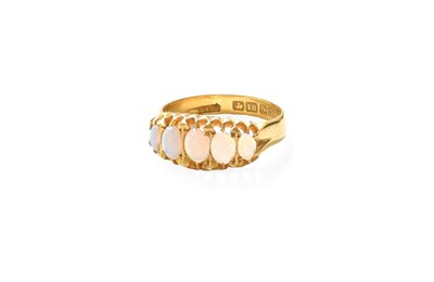 Lot 220 - An 18 Carat Gold Opal Five Stone Ring, the...