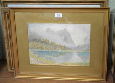 Lot 398 - Pair of watercolour coastal scenes and another