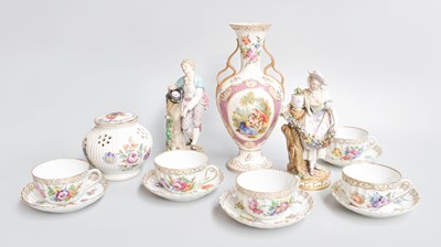 Lot 58 - A Dresden Gilt and Floral decorated Vase, fine...