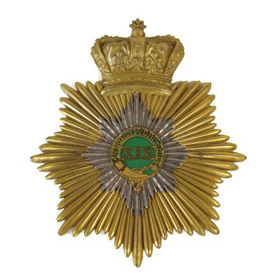 Lot 61 - A Victorian Officer's Shako Plate to 19th Foot...