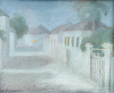 Lot 1219 - Edith Fisher Schwab (1862-1922) Village study...