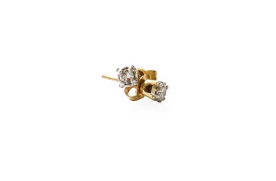 Lot 245 - A Pair of 9 Carat Gold Diamond Solitaire...