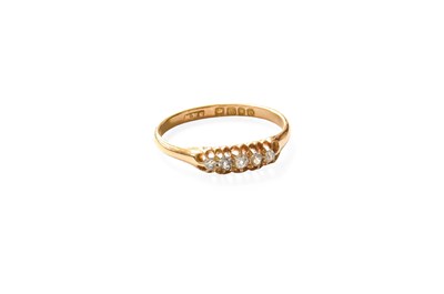 Lot 256 - An 18 Carat Gold Diamond Five Stone Ring, the...