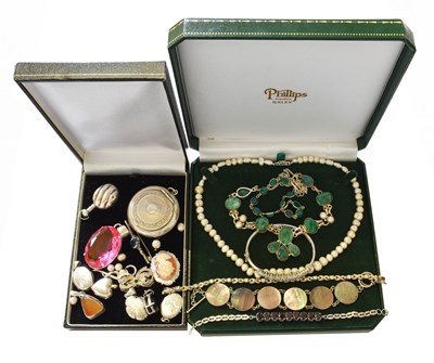 Lot 250 - A Quantity of Silver and Costume Jewellery,...
