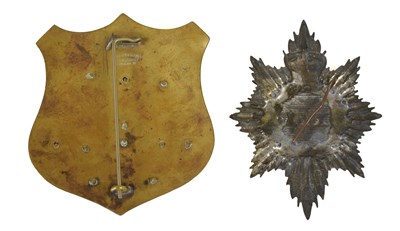 Lot 67 - An Unusual Large Brass Shield Shape Badge, set...