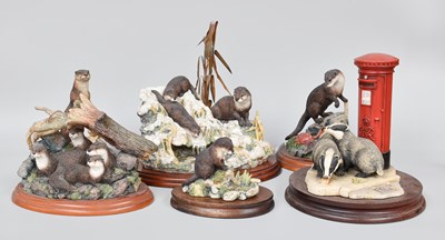 Lot 89 - Border Fine Arts Otter Groups, including:...