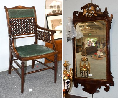 Lot 488 - A George III Mahogany and Parcel Gilt Mirror,...