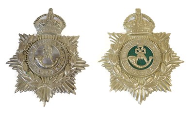 Lot 74 - Two Post-1902 Helmet Plates to the First...