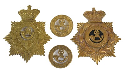 Lot 75 - Two Victorian Helmet Plates to the Durham...