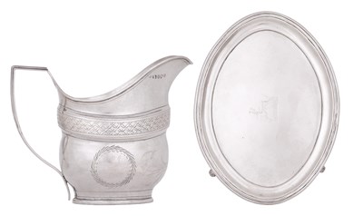Lot 29 - A George III Provincial Silver Teapot-Stand and a George III Provincial Silver Cream-Jug