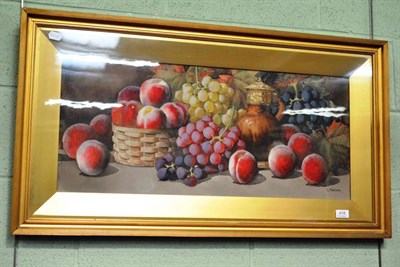 Lot 418 - G Barbaro - still life of fruits, signed watercolour