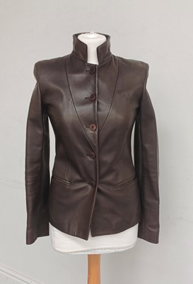 Lot 1071 - Emporio Armani Brown Soft Leather Tailored...