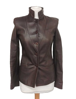 Lot 1071 - Emporio Armani Brown Soft Leather Tailored...