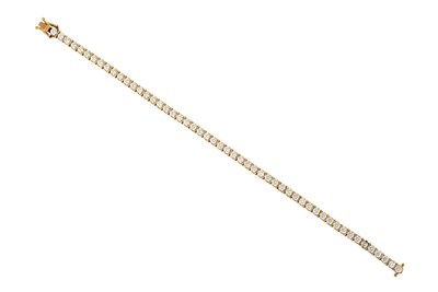 Lot 2378 - A 14 Carat Gold Cubic Zirconia Line Bracelet...