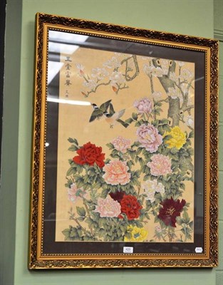 Lot 420 - Chinese School, 20th century, a large painting on silk