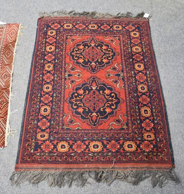 Lot 1100 - Hamadan Rug, the raspberry field of angular...