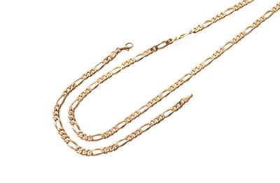 Lot 265 - A 9 Carat Gold Figaro Necklace and Bracelet,...