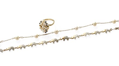 Lot 237 - A 14 Carat Gold Cultured Pearl Necklace,...