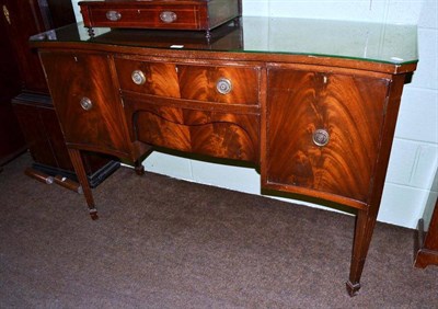 Lot 432 - Inlaid mahogany table-top work table with mirror (converted)