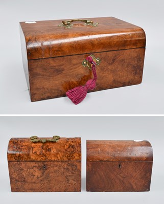 Lot 125 - A Victorian Burr Walnut Domed Top Stationary...