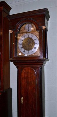 Lot 434 - An eight-day oak longcase clock, dial later inscribed 'Strachen, Newcastle'