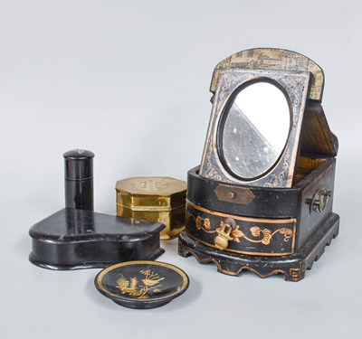 Lot 135 - A Victorian Lacquered Desk Stand, together...