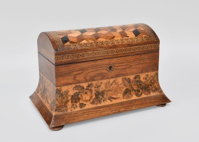 Lot 18 - A Victorian Rosewood Tea Caddy, with specimen...