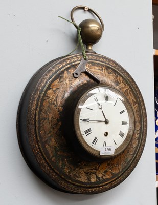 Lot 159 - A Toleware Wall Timepiece, first half of the...