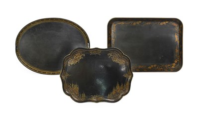 Lot 117 - A Regency Lacquered Papier Mache Serving Tray,...