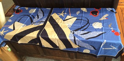 Lot 239 - Two Kate Spade Silk Scarves in cornflower blue...