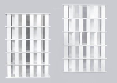 Lot 646 - Two Roche Bobois White Flap Bookcases,...