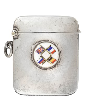 Lot 2113 - A George V Silver and Enamel Vesta-Case
