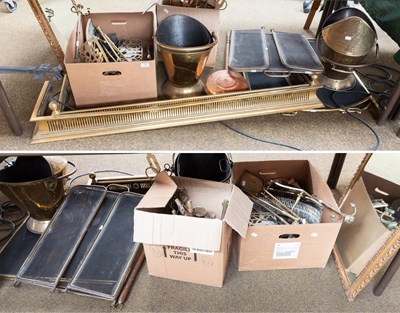 Lot 143 - Two 19th Century Pierced Brass Fire Fenders,...