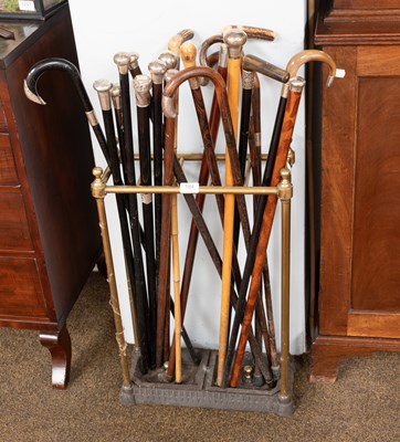 Lot 184 - A Victorian Brass Five Division Stick Stand,...