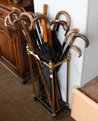 Lot 182 - A Victorian Brass Four Division Stick Stand...