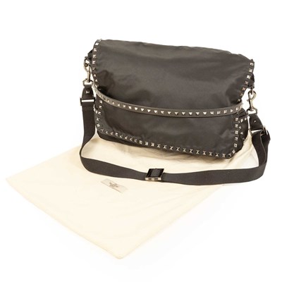 Lot 1081 - Valentino Garavani Black Nylon Rockstud Cross...