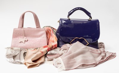 Lot 1090 - Lulu Guiness Purple Leather and Patent Tote...