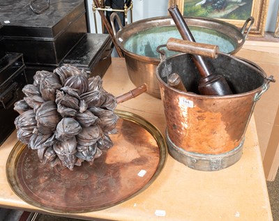 Lot 144 - A 19th Century Copper Fire Bucket, together...